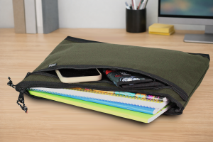 Jacbag Dual Zip Folder -İki Bölmeli Dosya Çanta  A4 Dual Zip Folder-Haki