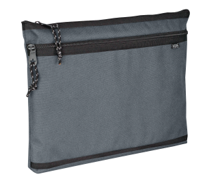 Jacbag Dual Zip Folder -İki Bölmeli Dosya Çanta  A4 Dual Zip Folder-Gri