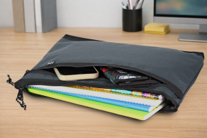 Jacbag Dual Zip Folder -İki Bölmeli Dosya Çanta  A4 Dual Zip Folder-Gri
