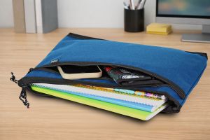Jacbag Dual Zip Folder -İki Bölmeli Dosya Çanta  A4 Dual Zip Folder-Saks