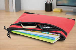 Jacbag Dual Zip Folder -İki Bölmeli Dosya Çanta  A4 Dual Zip Folder-Mercan