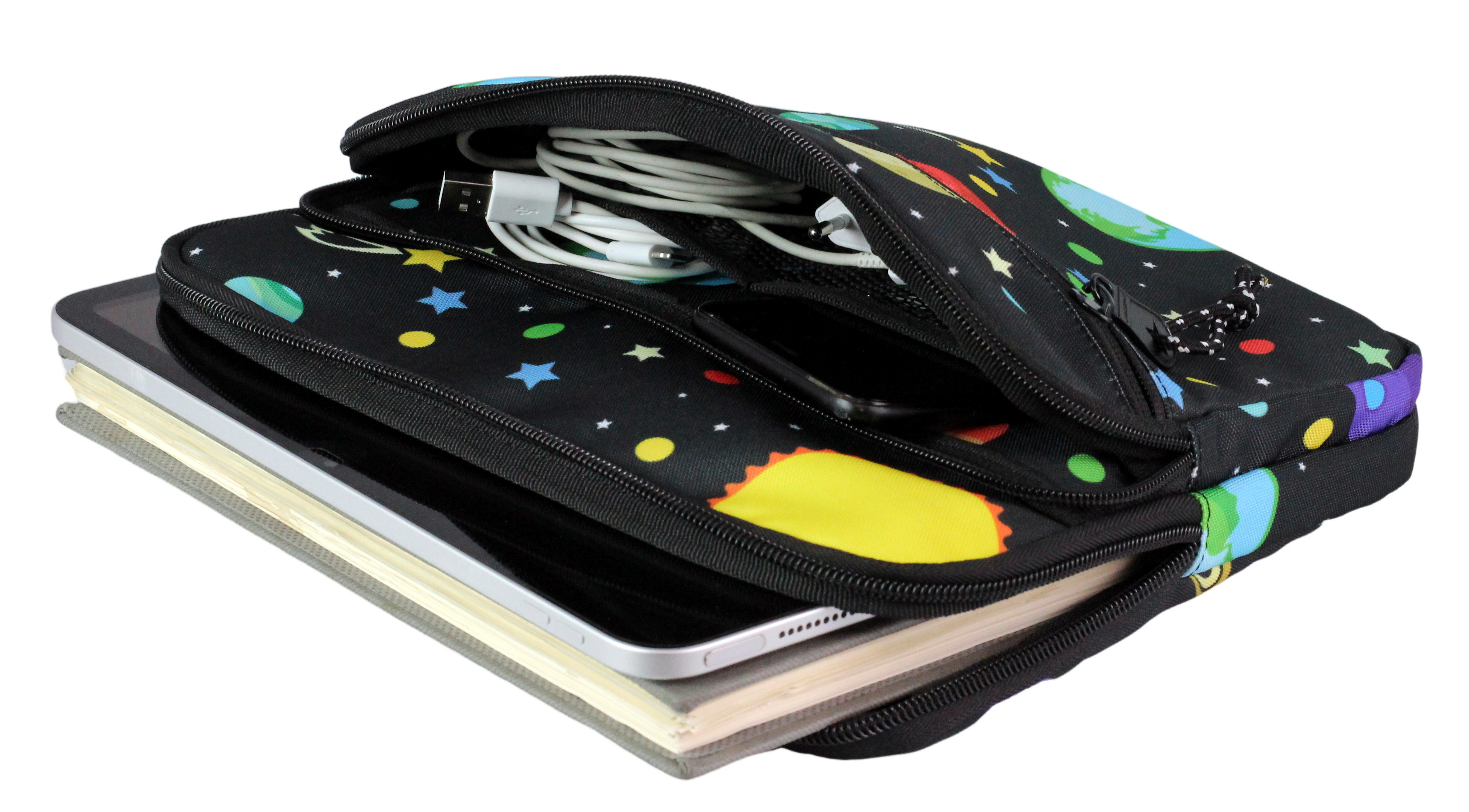 Jacbag İki Bölmeli Fermuarlı  Cepli Tablet Çantası
